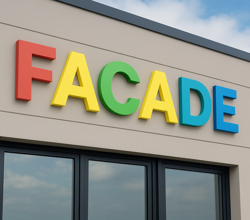 Facadebogstaver i PVC m. folie