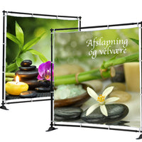 Dobbeltsidet pop-up messevæg