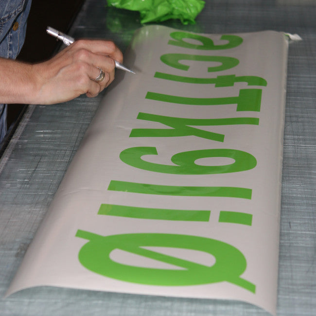 Foliebogstaver i standardfolie