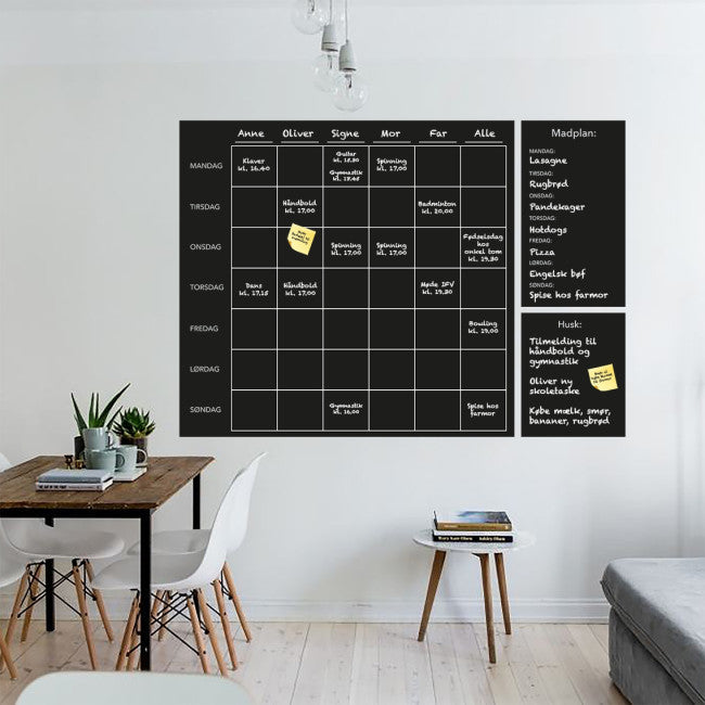 Ugekalender i tavlefolie